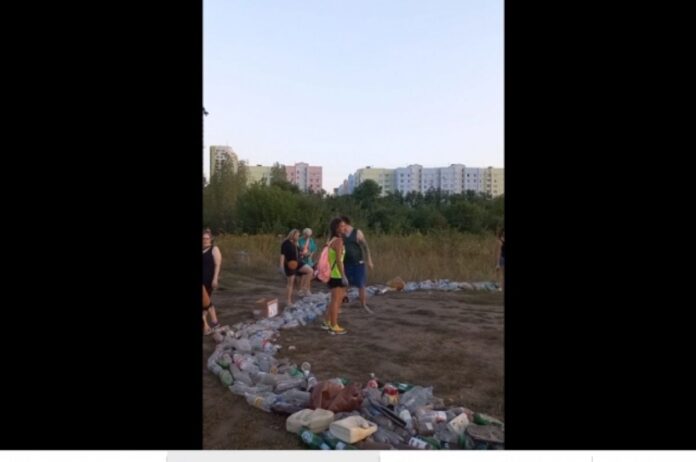 В Воронеже экоактивисты создали огромное яблоко из собранного мусора | ОБЩЕСТВО: События | ОБЩЕСТВО